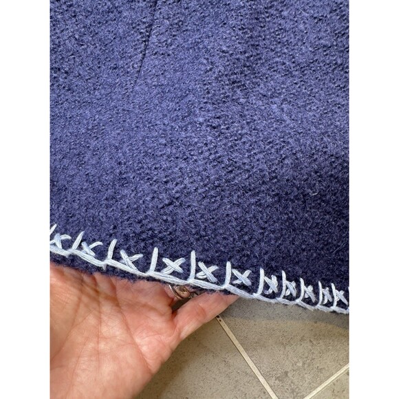 STS Sail to Sable Dark Blue Tweed Wool Blend Shift Dress Size 8 Short Sleeve - Picture 11 of 14